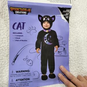 new Halloween costume Black Cat Costume, Toddler Celestial Cat Costume size 3T